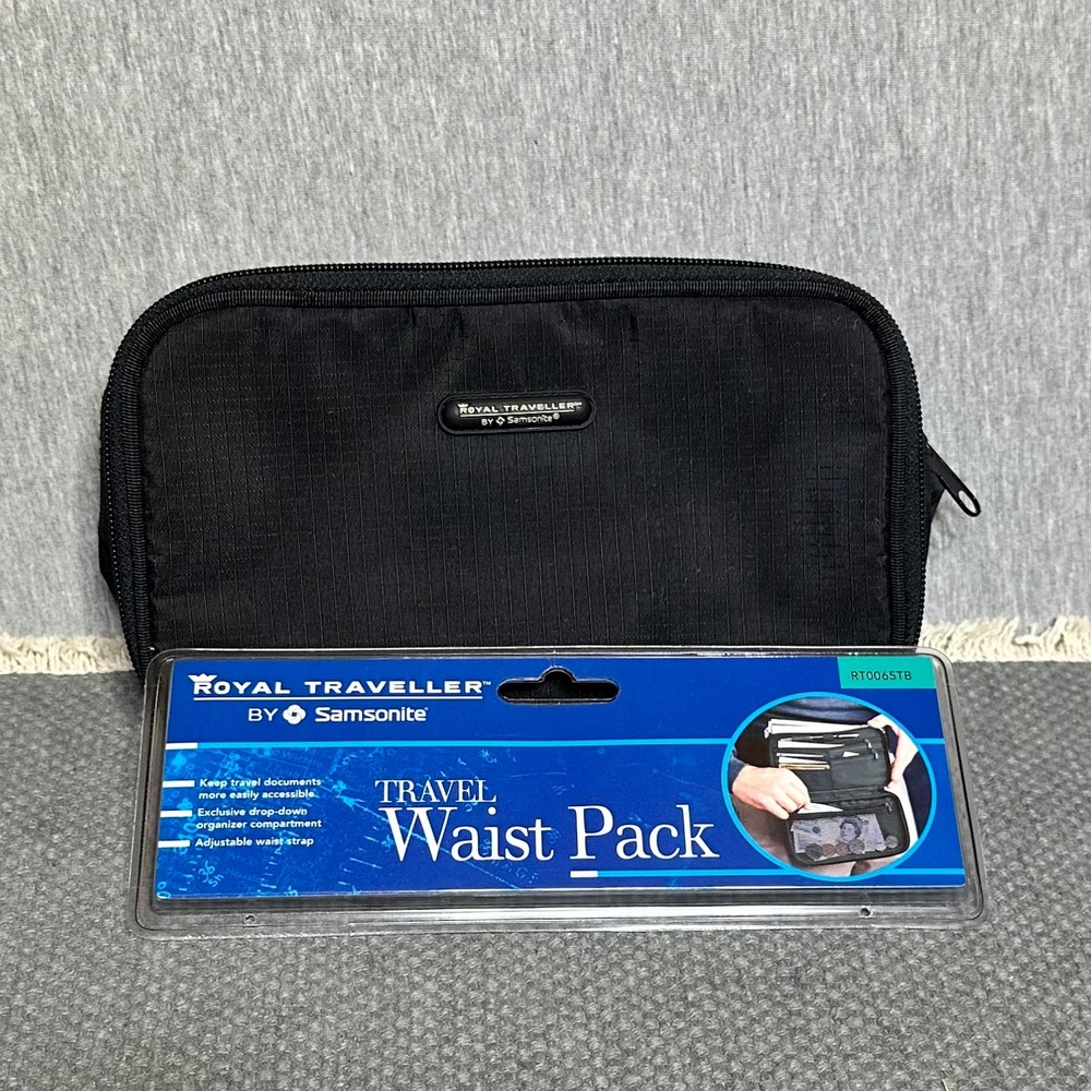 Samsonite Royal Traveller Waist Pack Black Travel Organizer Fanny Pack RT0065TB
